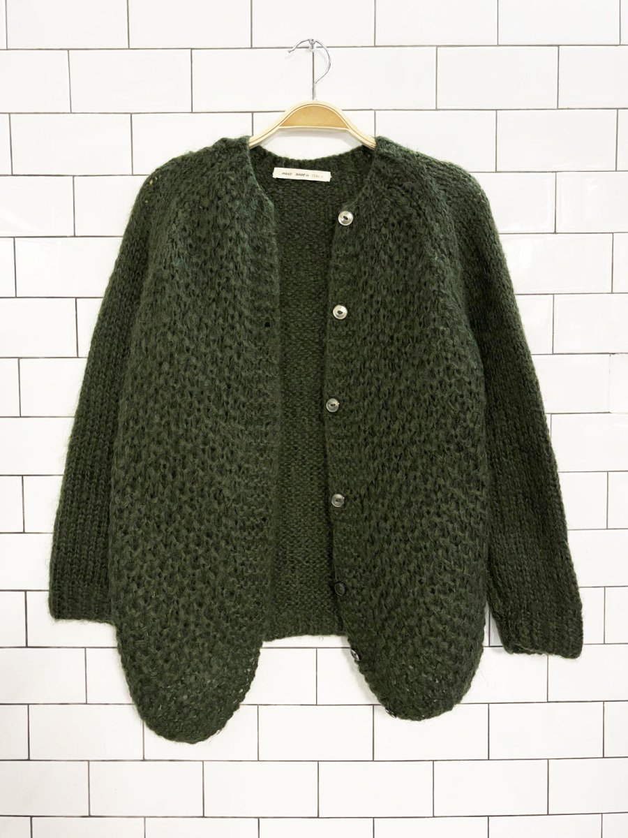vintage handmade in italy wool blend knit cardigan - good market thrift store