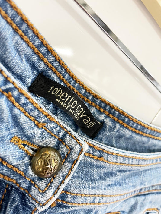 y2k roberto cavalli low rise denim shorts | made in Italy