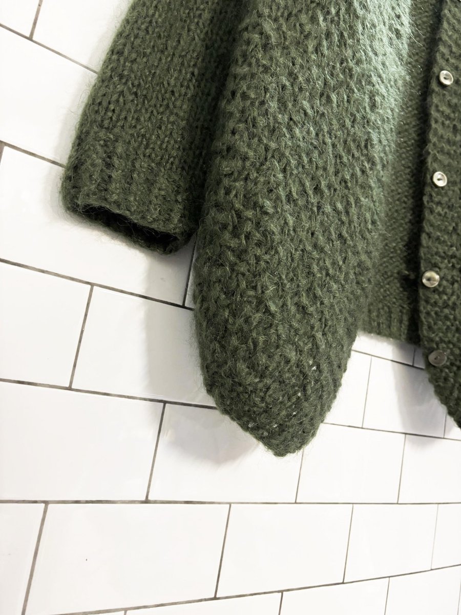 vintage handmade in italy wool blend knit cardigan - good market thrift store