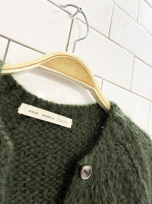 vintage handmade in italy wool blend knit cardigan - good market thrift store