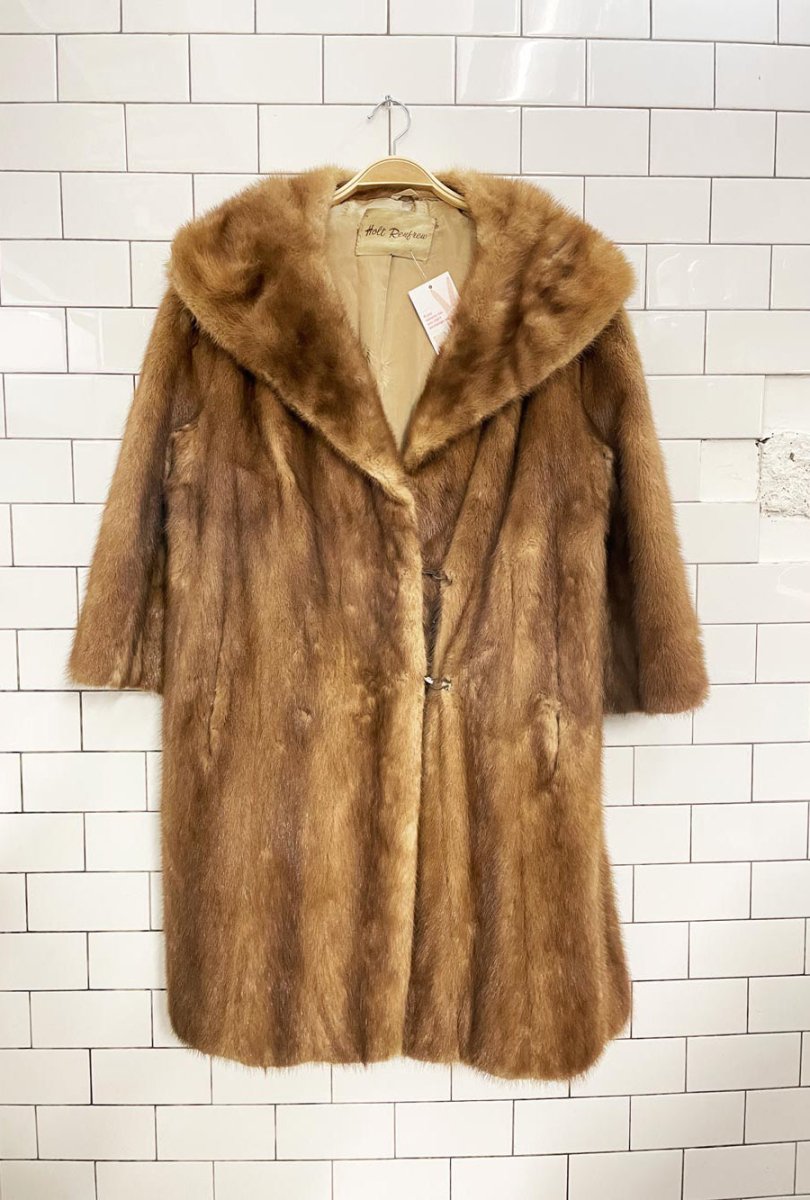 vintage holt renfrew long brown mink fur coat - good market thrift store