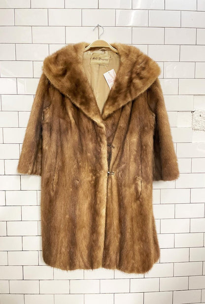 vintage holt renfrew long brown mink fur coat - good market thrift store
