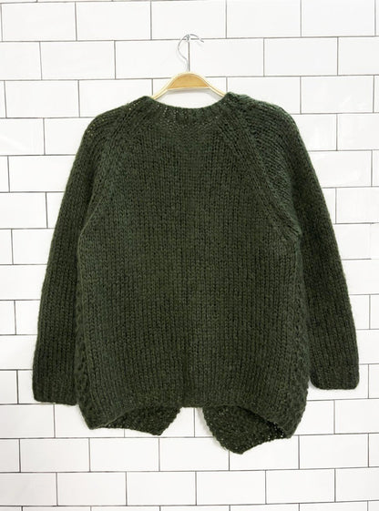 vintage handmade in italy wool blend knit cardigan - good market thrift store