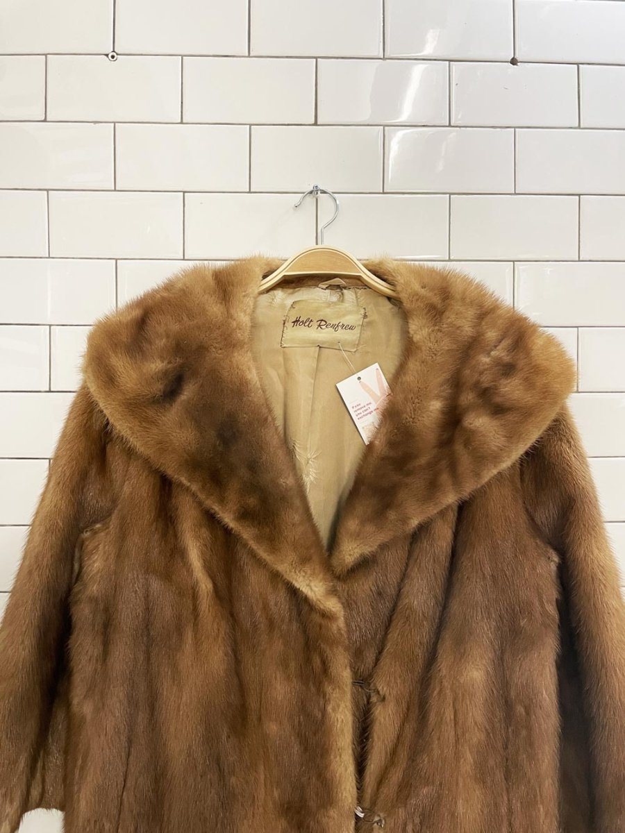 vintage holt renfrew long brown mink fur coat - good market thrift store