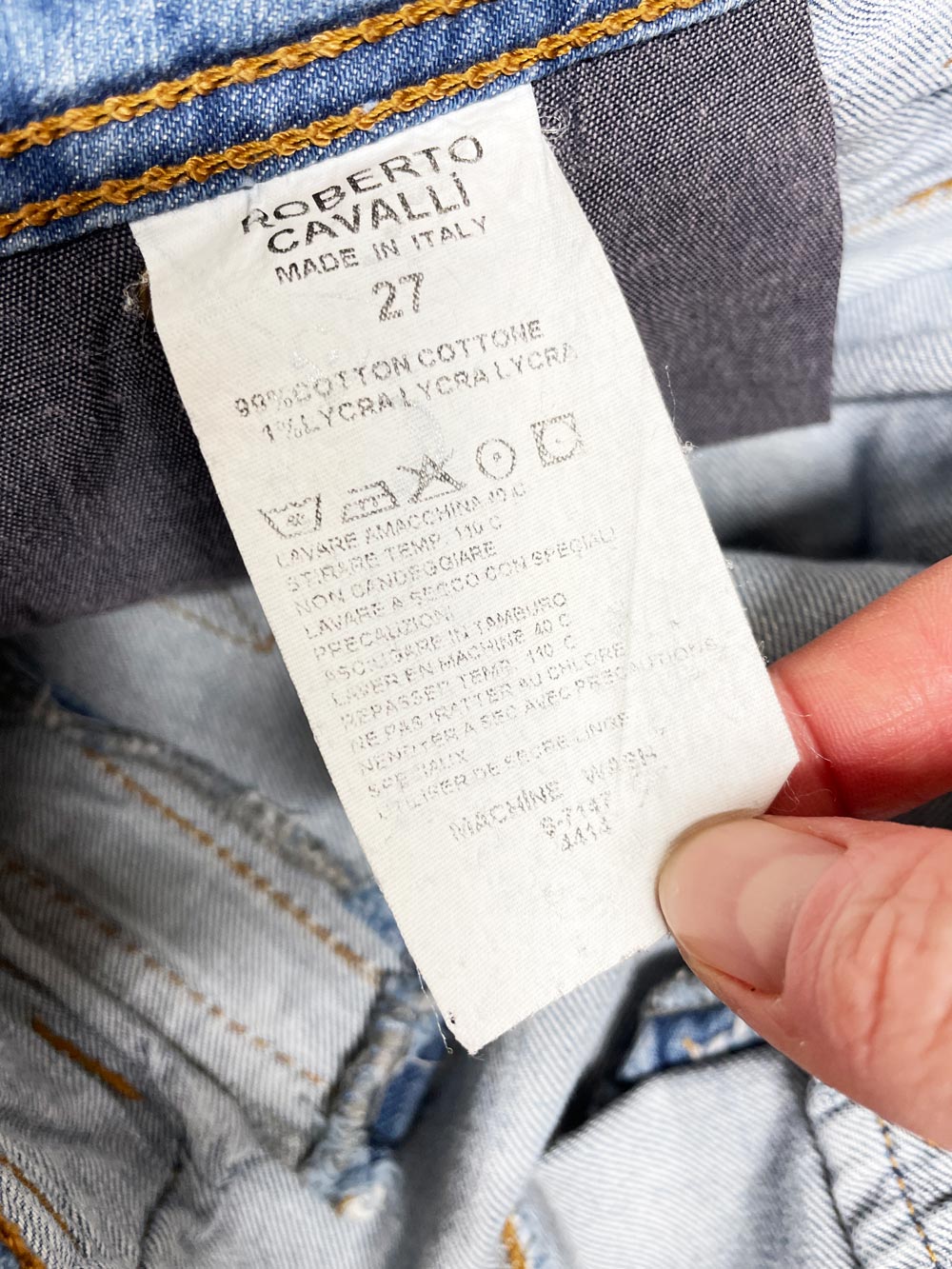 y2k roberto cavalli low rise denim shorts | made in Italy