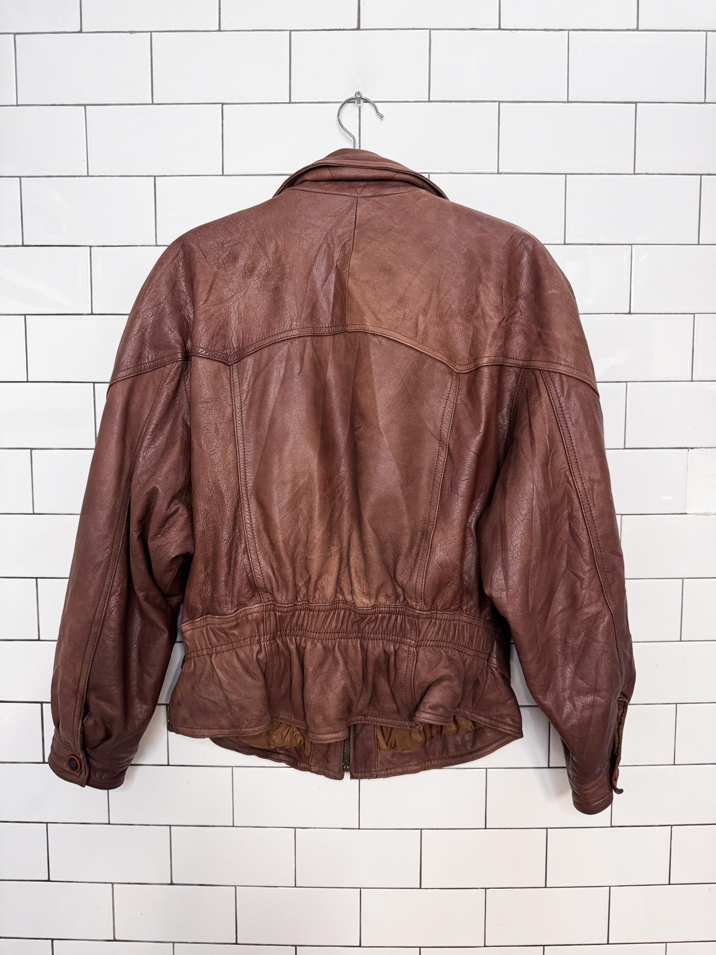 vintage 90s adventure bound by wilsons soft leather fitted bomber jacket