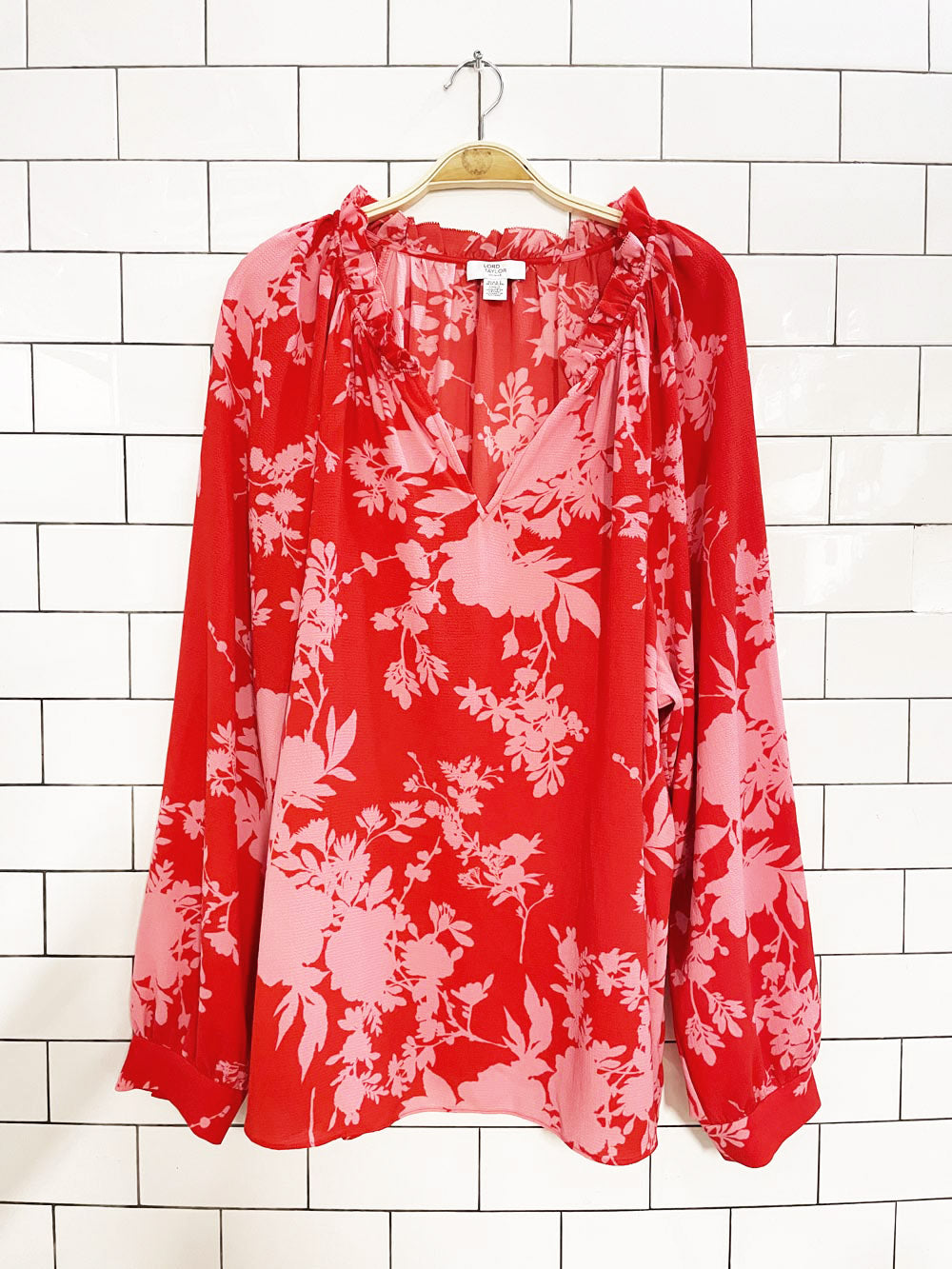 lord & taylor floral peasant blouse