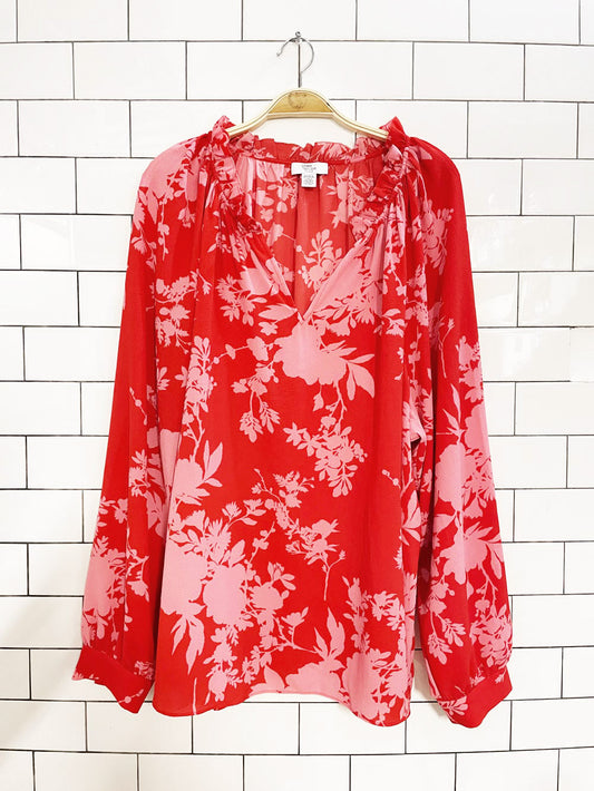lord & taylor floral peasant blouse