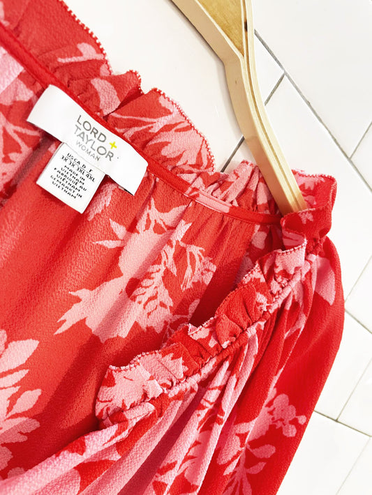 lord & taylor floral peasant blouse