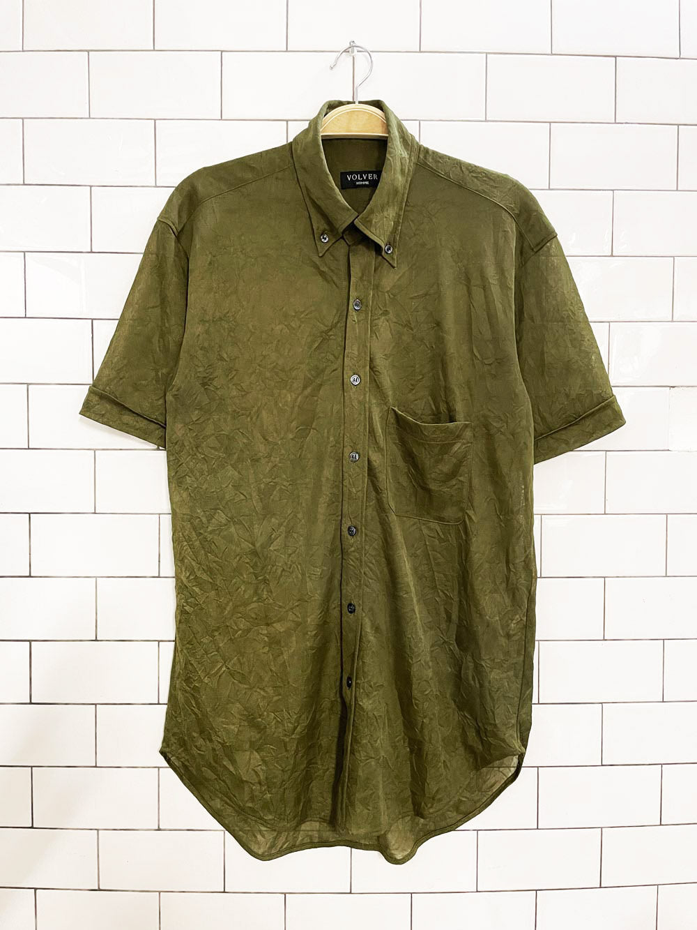 volver homme mesh full button shirt