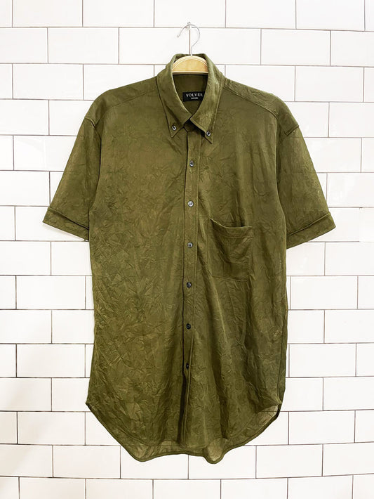 volver homme mesh full button shirt