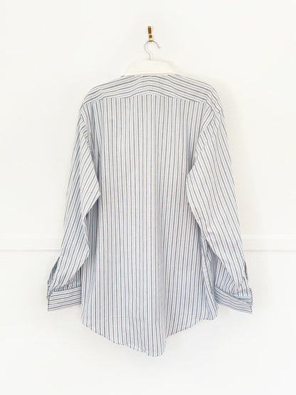 vintage aquascutum contrast collar striped french cuff shirt - good market thrift store