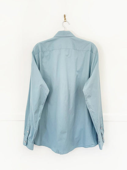 gucci logo button classic shirt | uniform - good market thrift store