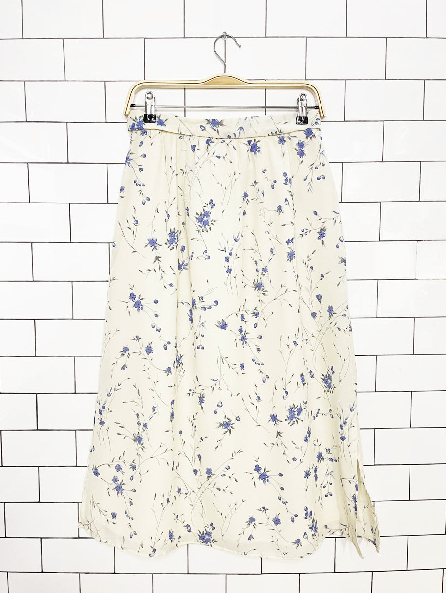 vintage 90s northern traditions micro floral minimal midi skirt