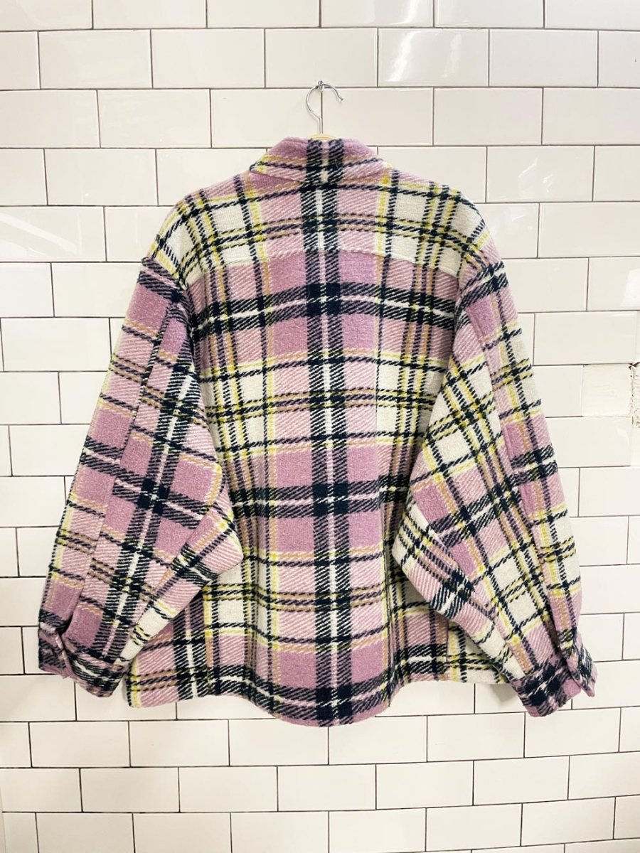 zara wool - blend oversized shirt jacket - good market thrift store