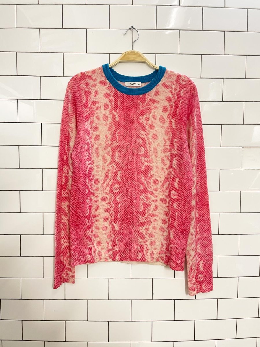 equipment femme 100% cashmere snake print sweater - good market thrift store