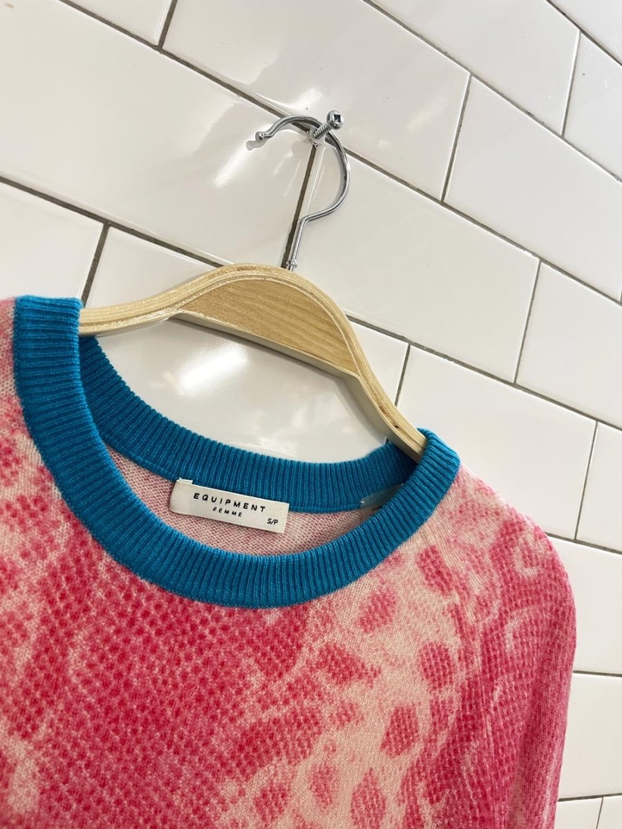 equipment femme 100% cashmere snake print sweater - good market thrift store