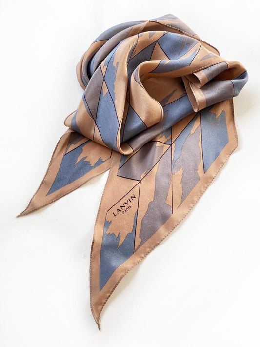 vintage 80s lanvin 100% silk scarf - good market thrift store