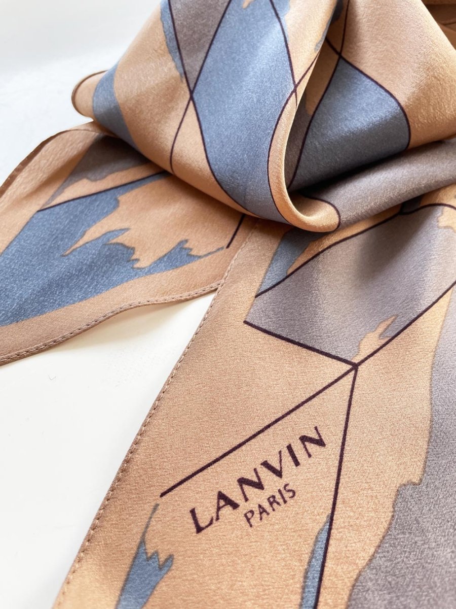 vintage 80s lanvin 100% silk scarf - good market thrift store