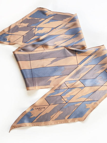 vintage 80s lanvin 100% silk scarf - good market thrift store