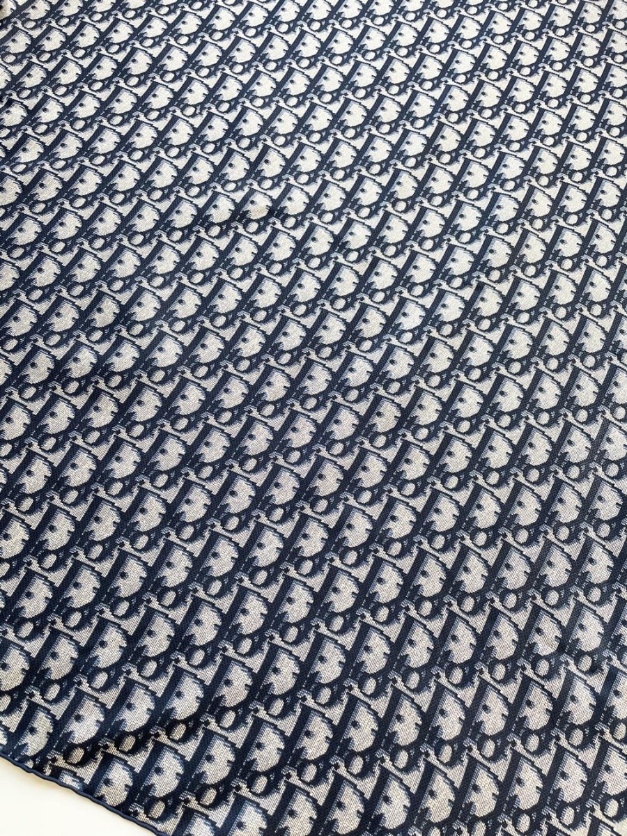 vintage christian dior monogram silk scarf | hand - rolled edge - good market thrift store