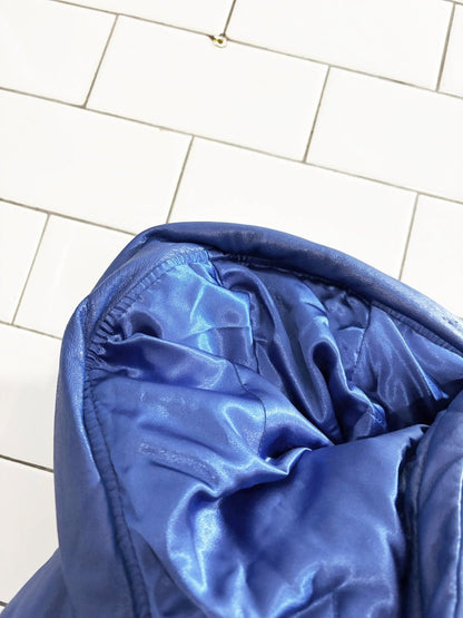 danier butter leather down hooded puffer jacket - good market thrift store