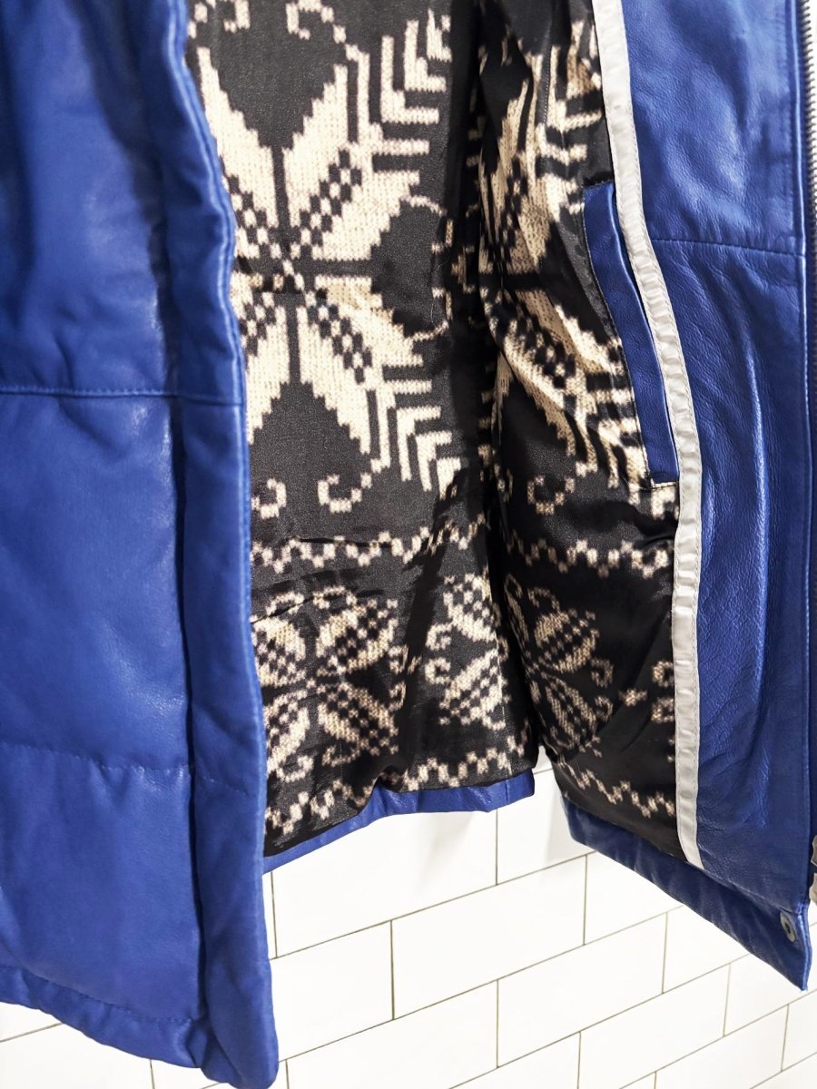 danier butter leather down hooded puffer jacket - good market thrift store