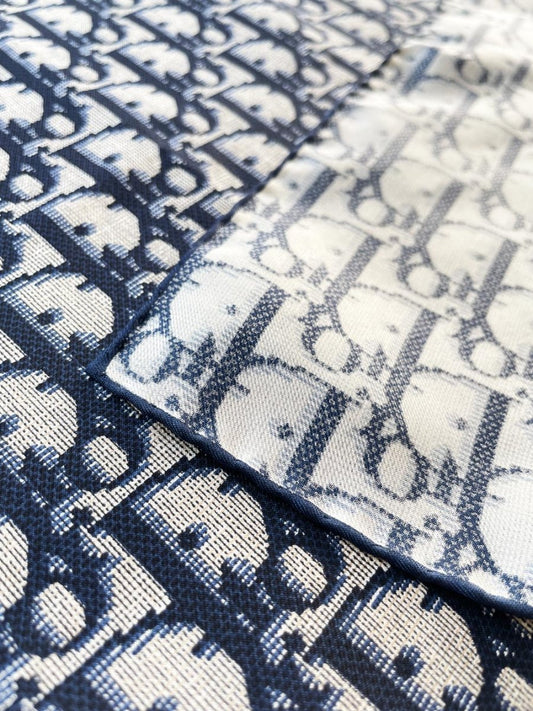 vintage christian dior monogram silk scarf | hand - rolled edge - good market thrift store
