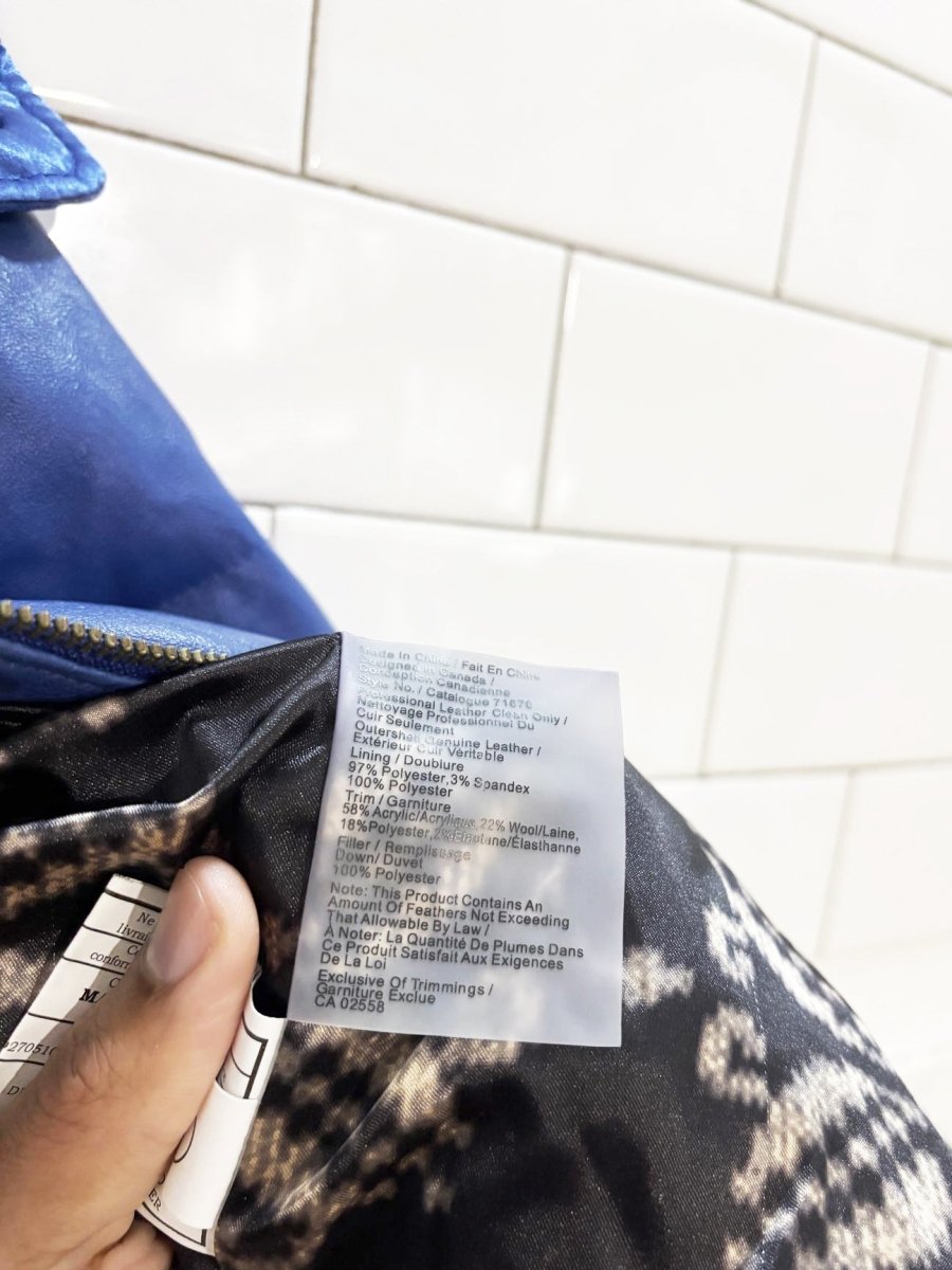 danier butter leather down hooded puffer jacket - good market thrift store