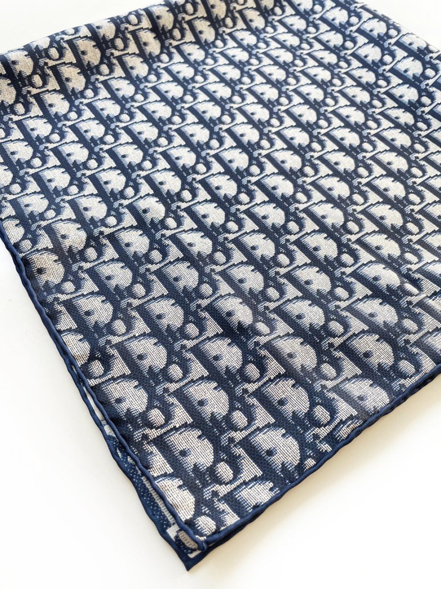 vintage christian dior monogram silk scarf | hand - rolled edge - good market thrift store