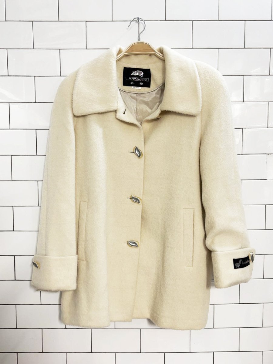 vintage 80s armadillo alpaca car coat - good market thrift store