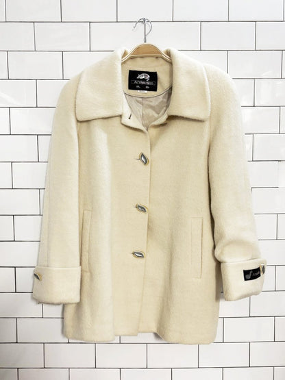 vintage 80s armadillo alpaca car coat - good market thrift store