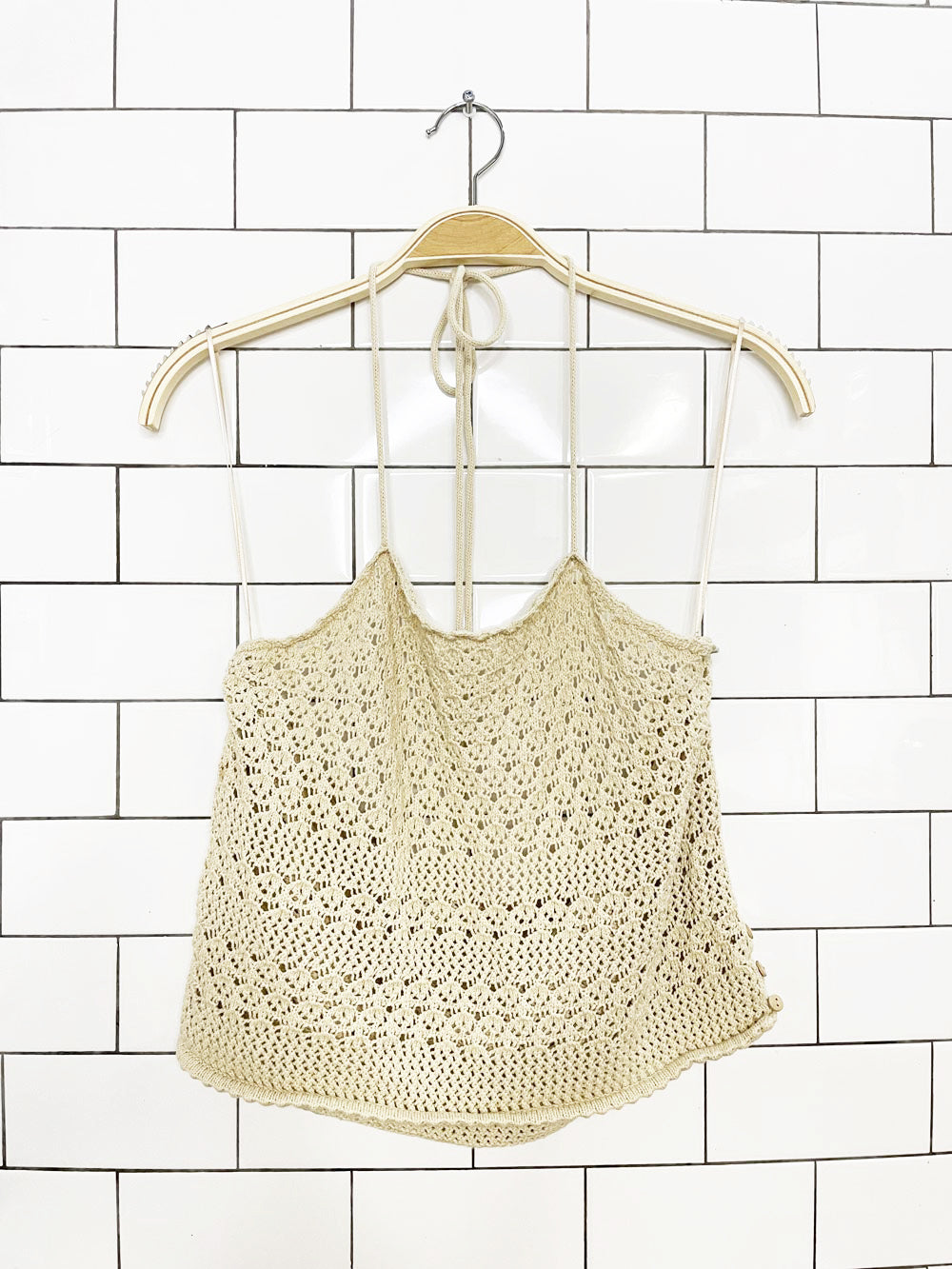 house of harlow 1960 crochet knit halter top