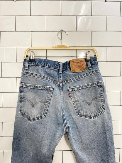vintage 90s levi's 517 flare leg distressed jeans - good market thrift store
