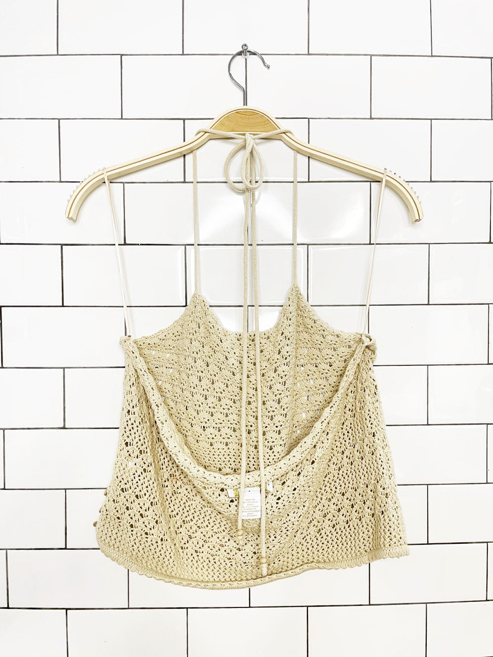 house of harlow 1960 crochet knit halter top