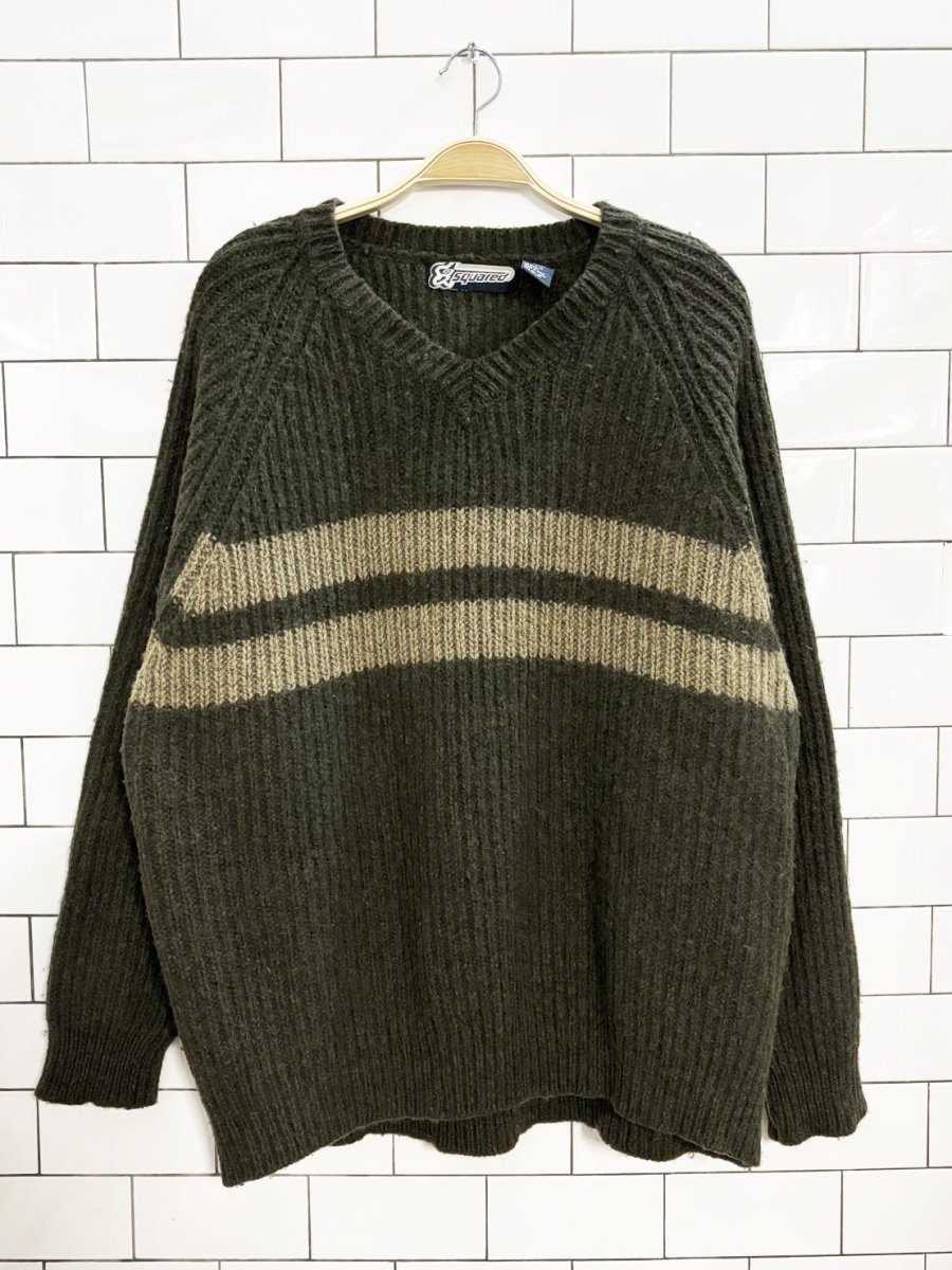 vintage 90s 2squared wool - blend cozy knit sweater - good market thrift store