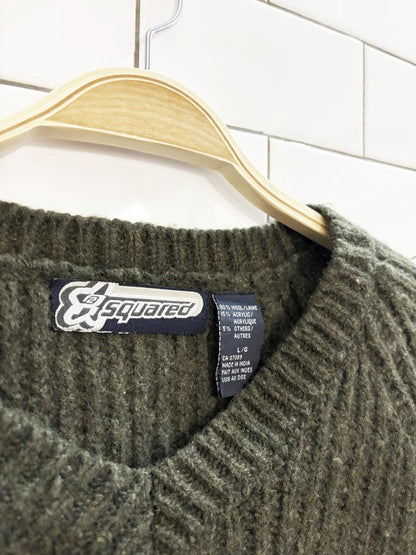 vintage 90s 2squared wool - blend cozy knit sweater - good market thrift store