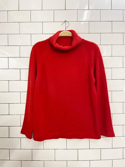 vintage red cashmere knit turtleneck - good market thrift store