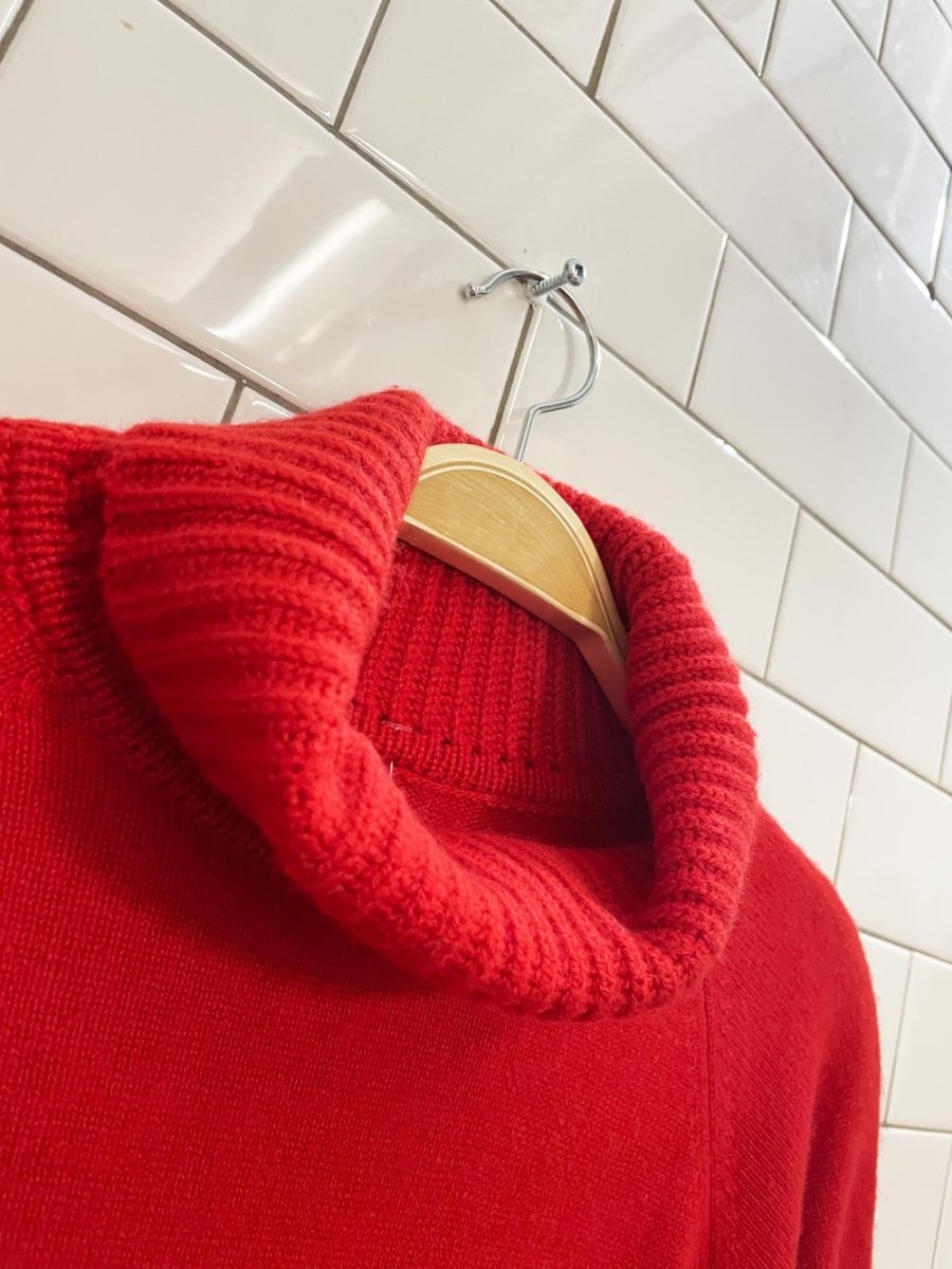 vintage red cashmere knit turtleneck - good market thrift store
