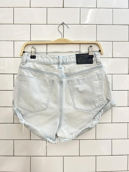 one teaspoon mid waist bandit twisted cuff denim shorts - good market thrift store