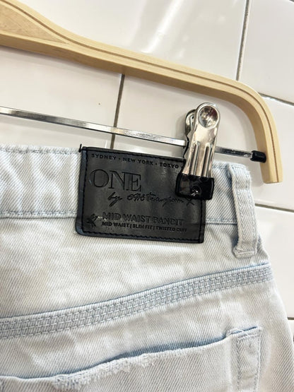 one teaspoon mid waist bandit twisted cuff denim shorts - good market thrift store