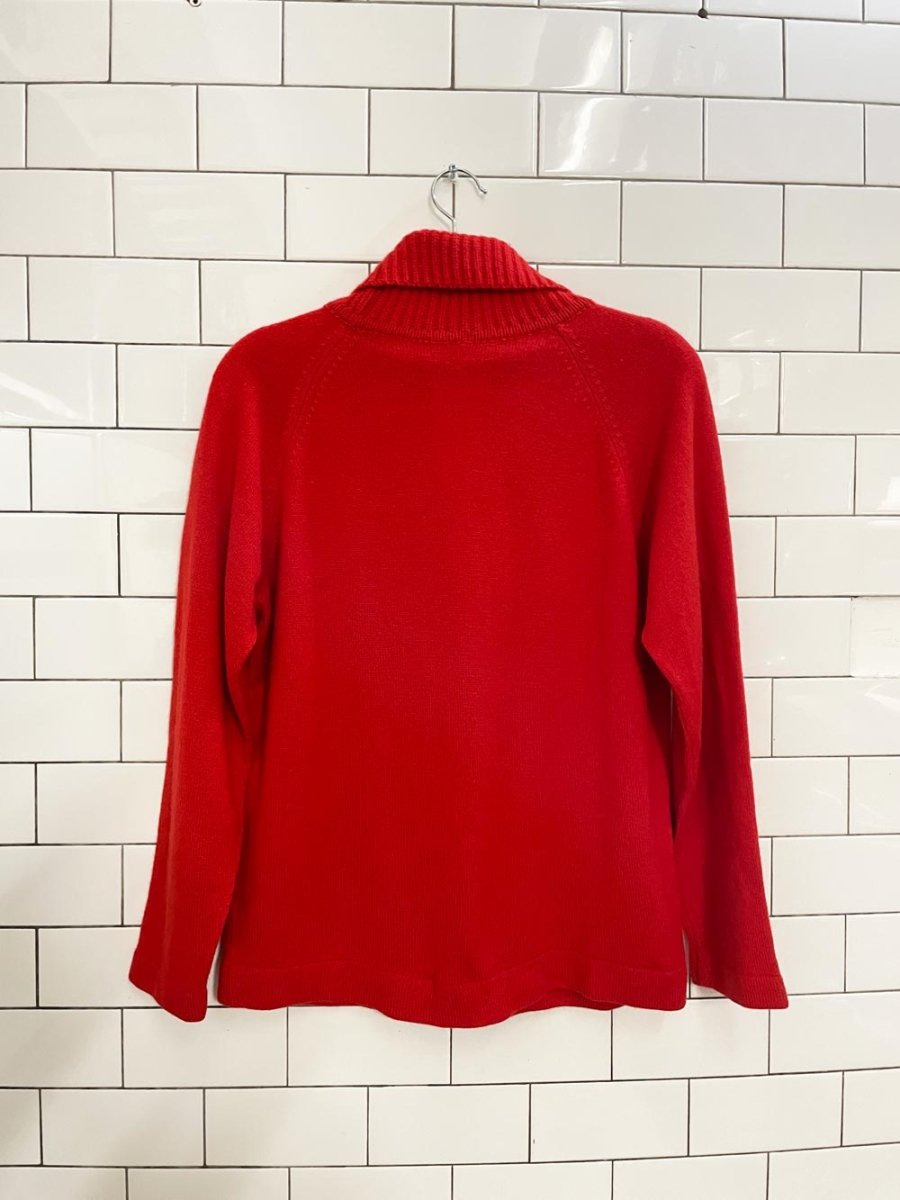 vintage red cashmere knit turtleneck - good market thrift store