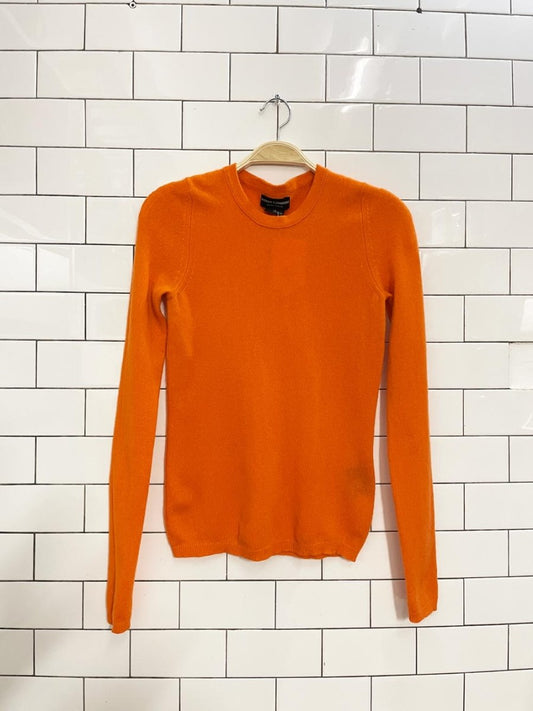 sutton 100% cashmere orange sweater - good market thrift store