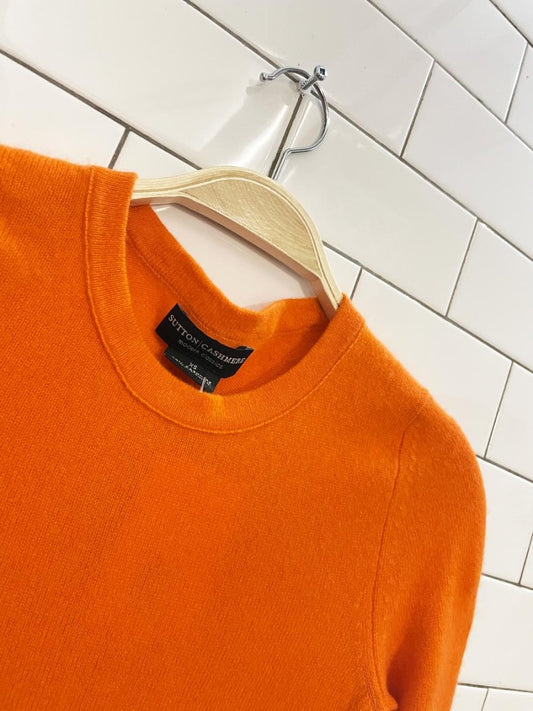 sutton 100% cashmere orange sweater - good market thrift store