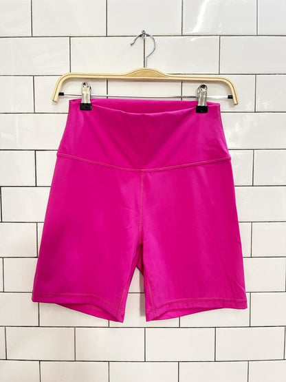 neon pink bike shorts - good market thrift store