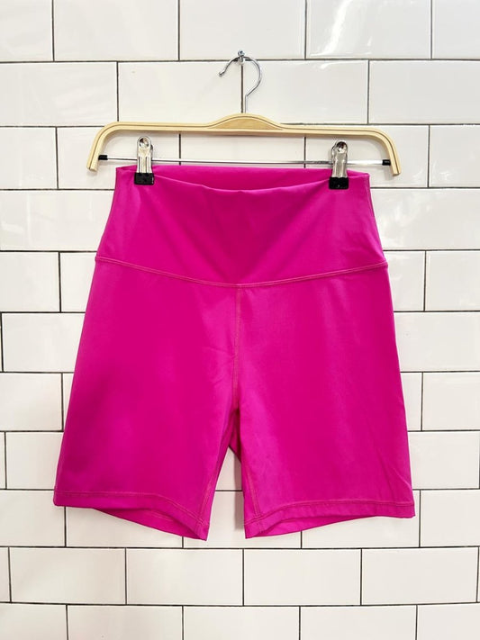 neon pink bike shorts - good market thrift store
