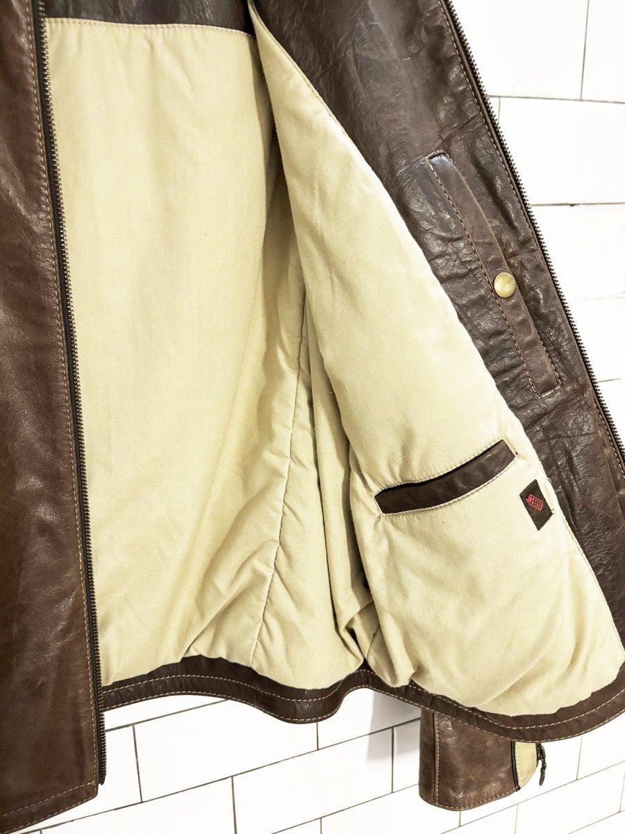 vintage danier striped leather biker jacket - good market thrift store