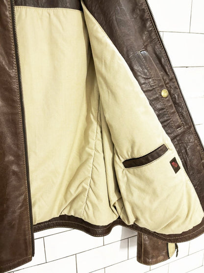 vintage danier striped leather biker jacket - good market thrift store