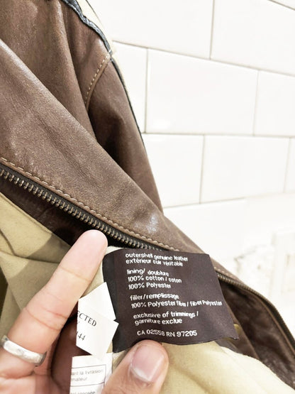 vintage danier striped leather biker jacket - good market thrift store