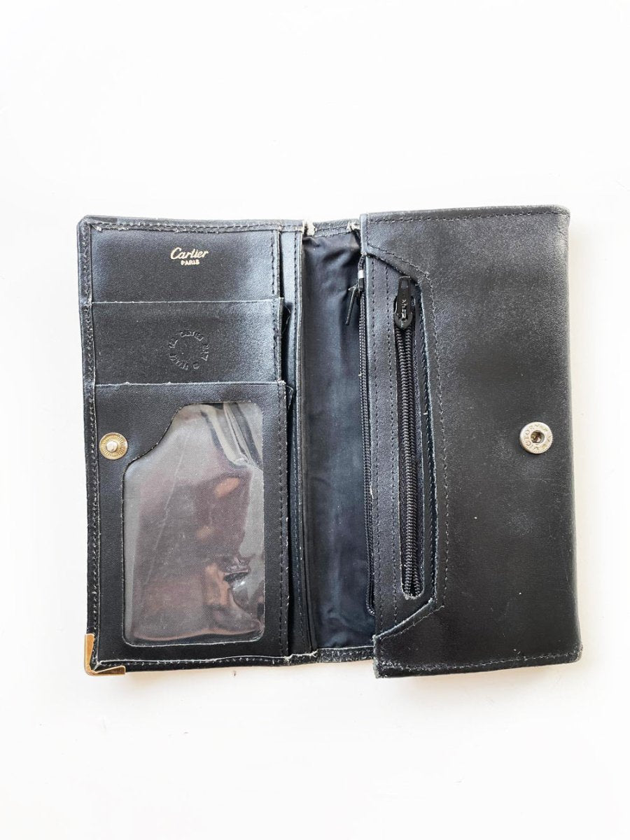 vintage cartier marcello leather bi - fold wallet - good market thrift store